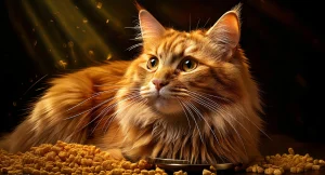 Cat food for healthy hair and good coat