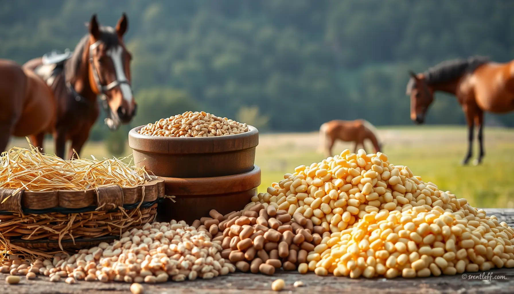 Types of horse feed